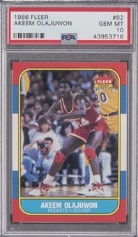 1986/87 Fleer #82 Hakeem Olajuwon Rookie Card – PSA GEM MT 10